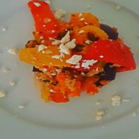 Smokey BBQ Roasted Peppers, Sweet Potatoe and Red Onion with Red Lentils