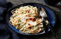 Lighter Roasted Cauliflower Pasta Carbonara